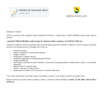 CSD LJUBLJANA ODPIRA SVOJA VRATA V OBČINI ŠKOFLJICA